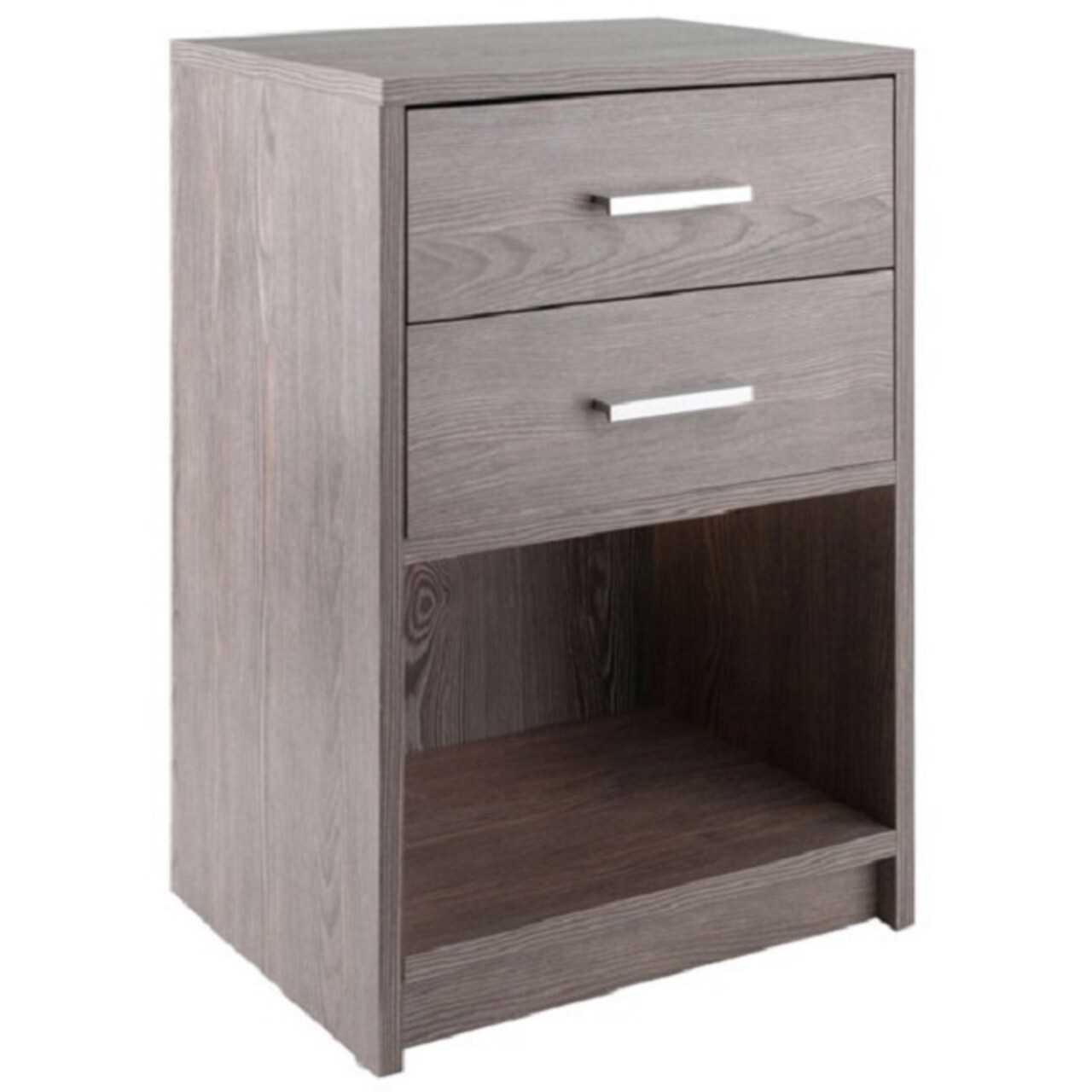 Contemporary Home Living 23.50” Ash Grey Molina Wood Accent Table with 2 - Drawers